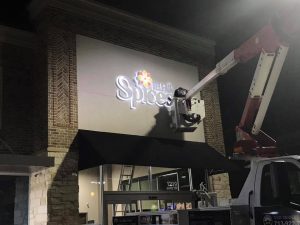 Gas City Lighted Signs illuminated cabinet channel letters outdoor install 300x225